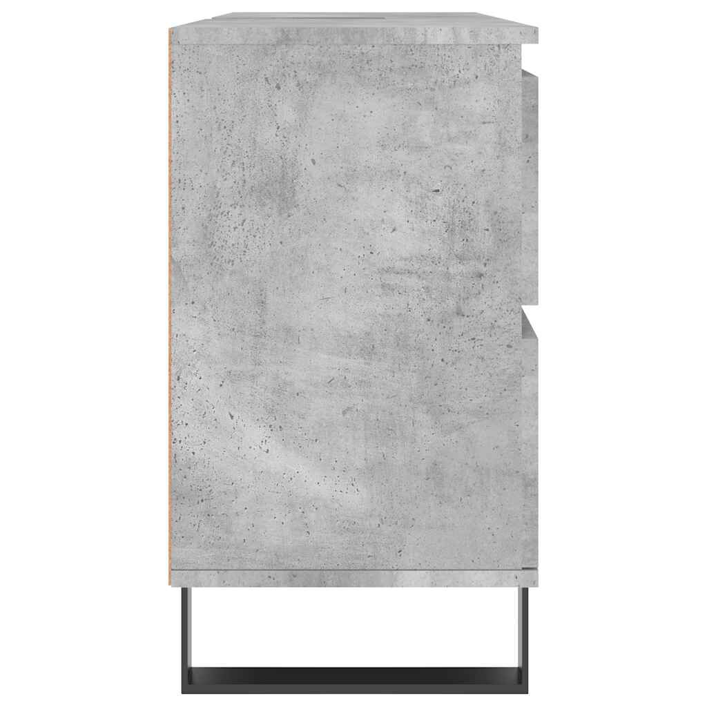 vidaXL Ντουλάπι Μπάνιου Γκρι Σκυροδέματος 80x33x60 εκ. Επεξ. Ξύλο