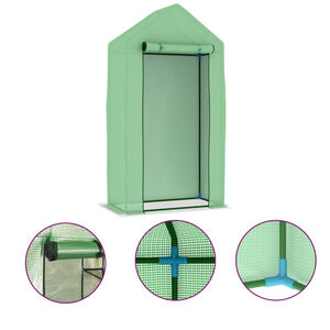 vidaXL &Theta;&epsilon;&rho;&mu;&omicron;&kappa;ή&pi;&iota;&omicron; 0,5 &mu;&sup2; 1x0,5x1,9 &mu;. &mu;&epsilon; &Alpha;&tau;&sigma;ά&lambda;&iota;&nu;&omicron; &Pi;&lambda;&alpha;ί&sigma;&iota;&omicron;