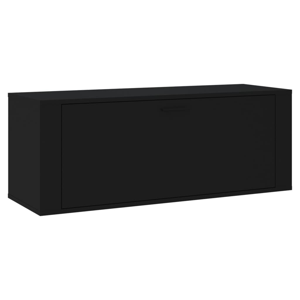vidaXL Παπουτσοθήκη Επιτοίχια Μαύρη 100x35x38εκ από Επεξεργασμένο Ξύλο