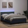 vidaXL Κρεβάτι Boxspring με Στρώμα & LED Σκούρο Γκρι 140x210 εκ. Βελούδινο