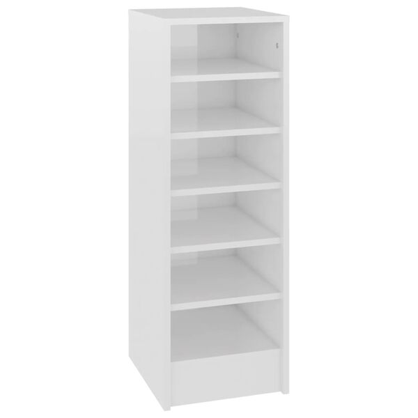 vidaXL Παπουτσοθήκη Γυαλιστερό Γκρι 31,5 x 35 x 90 εκ. από Επεξ. Ξύλο