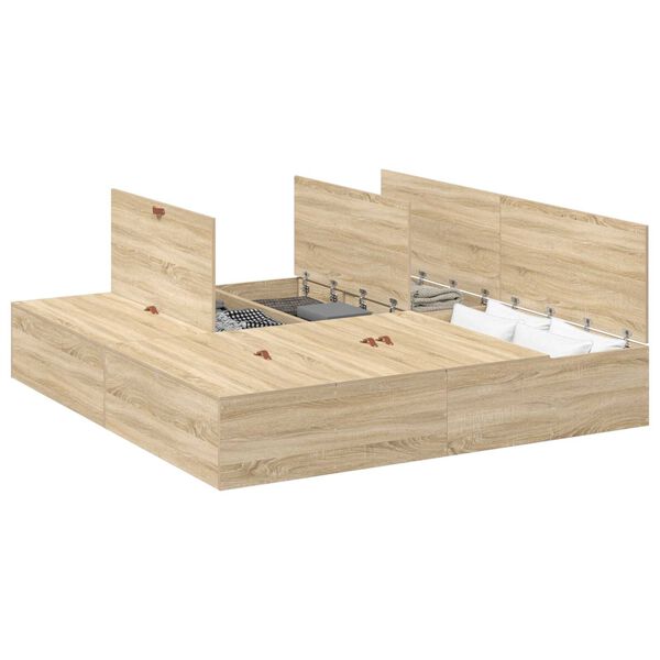 Κρεβάτι αποθήκευσης vidaXL από Sonoma Oak 200x200 εκ.