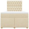 vidaXL Κρεβάτι Boxspring με Στρώμα Κρεμ 120x190 εκ. Υφασμάτινο