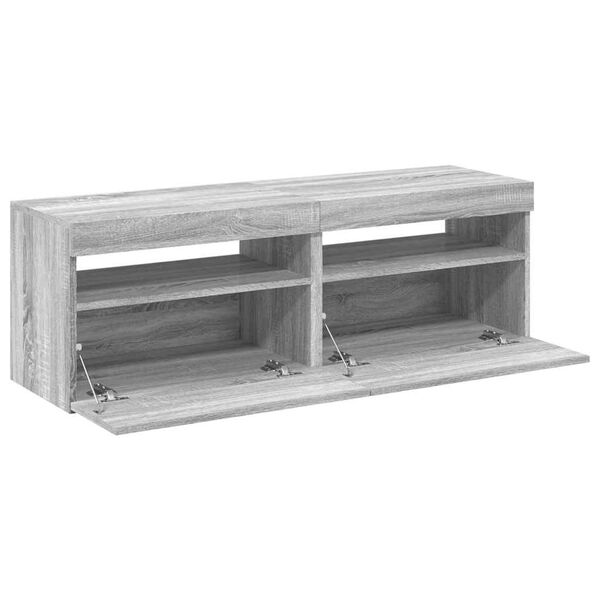 vidaXL Έπιπλα Τηλεόρασης με LED 2 τεμ. Γκρι Sonoma 60 x 35 x 40 εκ.