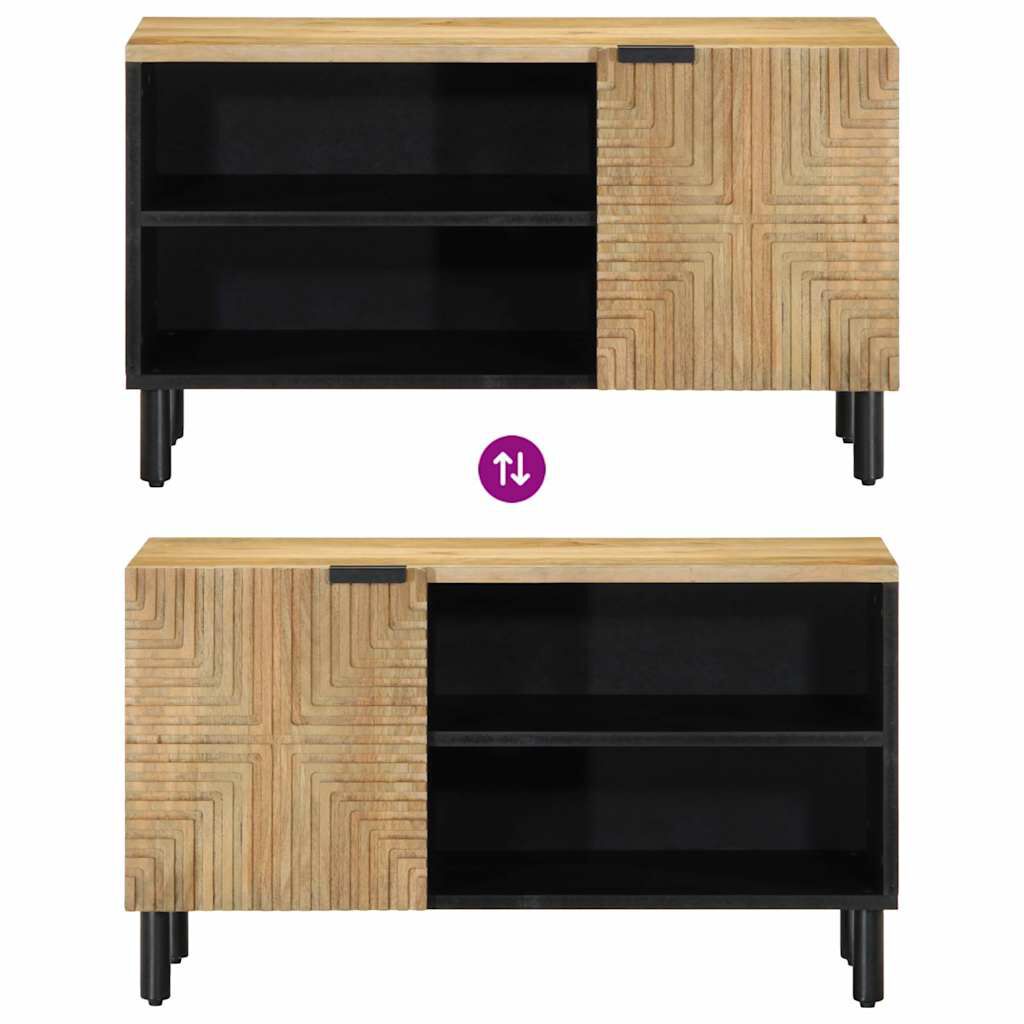 vidaXL Ντουλάπι τηλεόρασης καφέ 80x31,5x46 cm από μασίφ ξύλο Mango