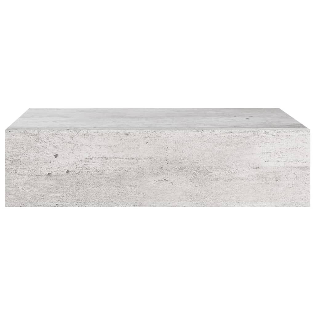 vidaXL Ράφι Επιτοίχιο με Συρτάρι Γκρι Σκυρ. 40 x 23,5 x 10 εκ. από MDF