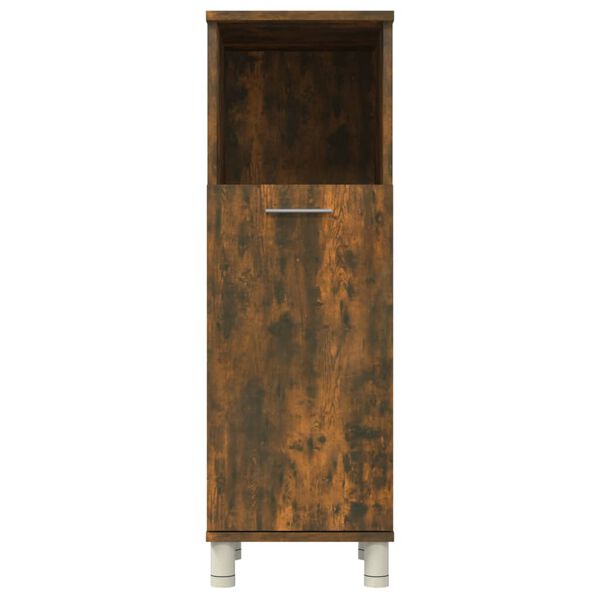 vidaXL Ντουλάπι Μπάνιου Καπνιστή Δρυς 30x30x95 εκ. Επεξεργασμένο Ξύλο