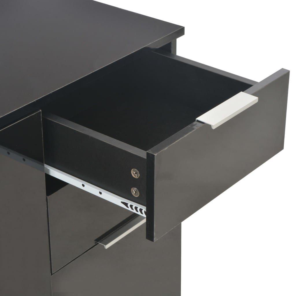 vidaXL Μπουφές Γυαλιστερός Μαύρος 107x35x80,5 εκ.