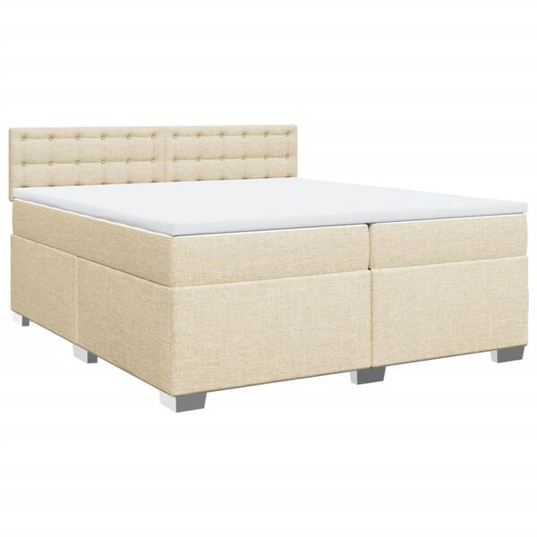 vidaXL &Kappa;&rho;&epsilon;&beta;ά&tau;&iota; Boxspring &mu;&epsilon; &Sigma;&tau;&rho;ώ&mu;&alpha; &Kappa;&rho;&epsilon;&mu; 200x200 &epsilon;&kappa;. &Upsilon;&phi;&alpha;&sigma;&mu;ά&tau;&iota;&nu;&omicron;