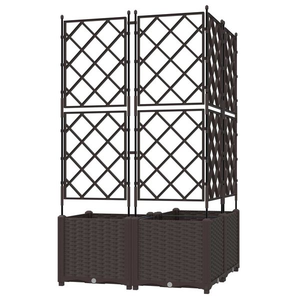 vidaXL Γλάστρα Κήπου με Πλέγμα 3 τμχ Καφέ 80x80x143 εκ