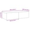 vidaXL Ράφι τοίχου με συρτάρια Λευκό 60x26,5x15 cm Κατασκευασμένο ξύλο