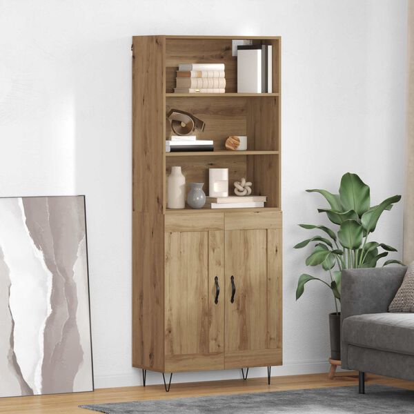 vidaXL Highboard 2 pcs Artisan Oak &Epsilon;&pi;&epsilon;&xi;&epsilon;&rho;&gamma;&alpha;&sigma;&mu;έ&nu;&omicron; &xi;ύ&lambda;&omicron;