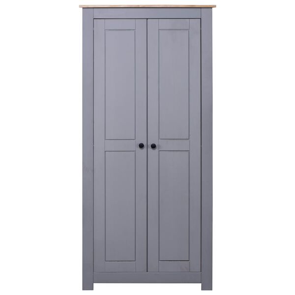 vidaXL Ντουλάπα Γκρι 80 x 50 x 171,5 εκ. από Μασίφ Ξύλο Πεύκου Panama