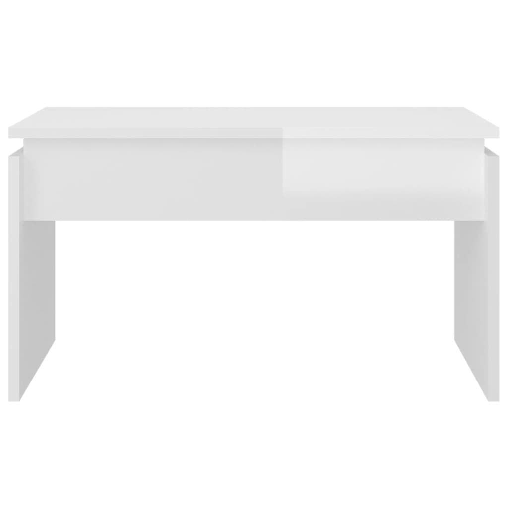 vidaXL Τραπεζάκι Σαλονιού Γυαλ. Λευκό 68 x 50 x 38 εκ. από Επεξ. Ξύλο