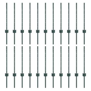 vidaXL Πό posts φράχτη 22 pcs Πράσινο 100 cm Ατσάλι