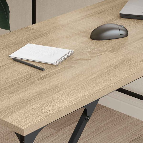 vidaXL Γραφείο Sonoma Δρυς 149 x 149 x 75 εκ. από Επεξεργασμένο Ξύλο