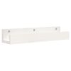 vidaXL Ράφια Τοίχου 2 τεμ. Λευκό 50x12x9 εκ. από Μασίφ Ξύλο Πεύκου