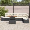 vidaXL Σετ Καναπέ Κήπου με αποθήκευση 7 pcs Μαύρο Πολυ ράταν