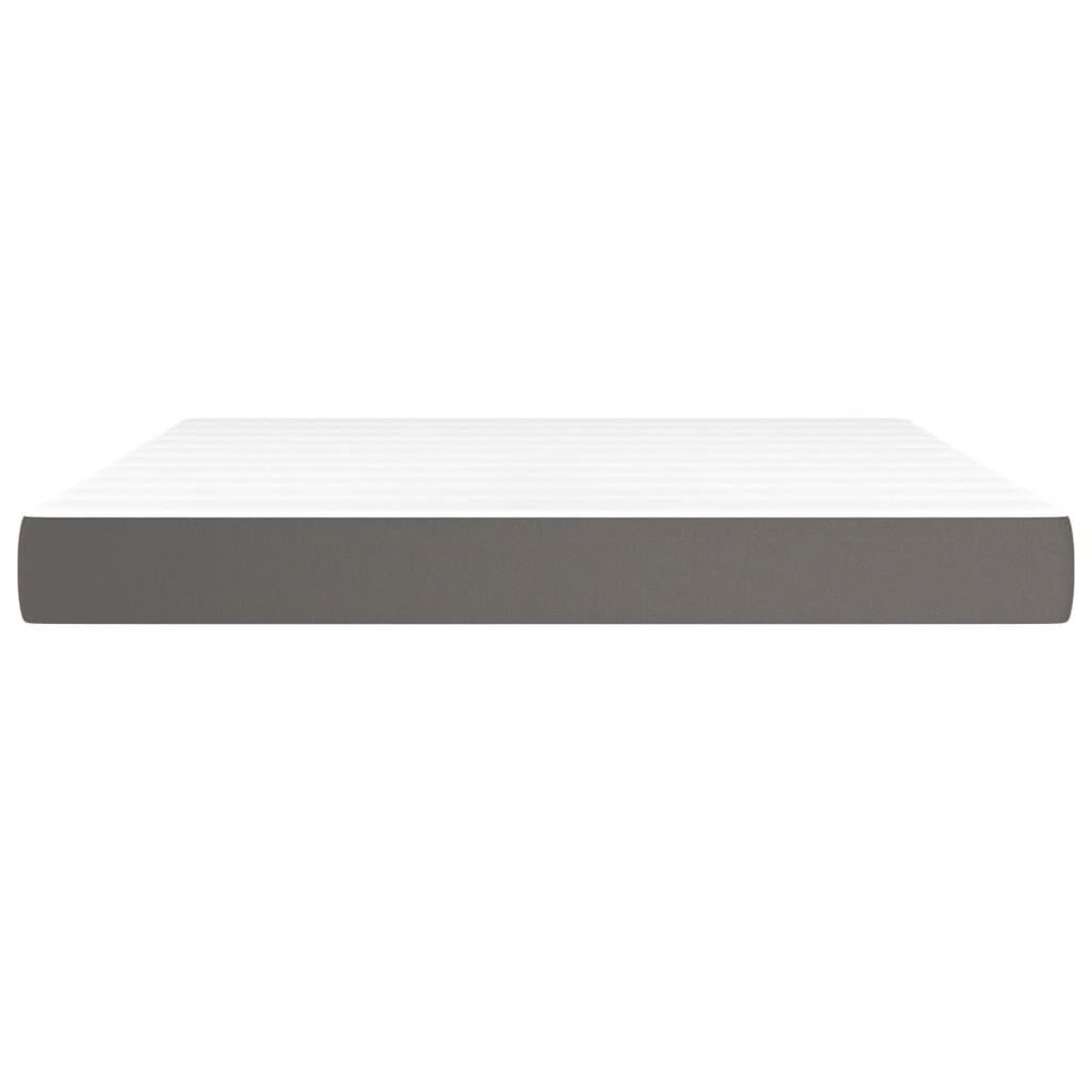 vidaXL Στρώμα με Pocket Springs Γκρι 160x200x20 εκ. Συνθετικό Δέρμα