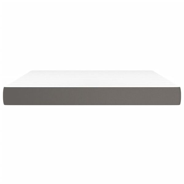 vidaXL Στρώμα με Pocket Springs Γκρι 160x200x20 εκ. Συνθετικό Δέρμα