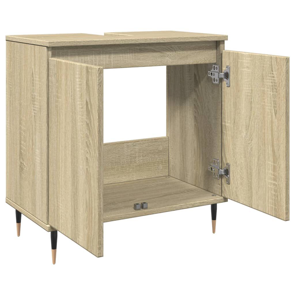vidaXL Ντουλάπι Μπάνιου Sonoma Δρυς 58 x 33 x 60 εκ. από Επεξεργ. Ξύλο