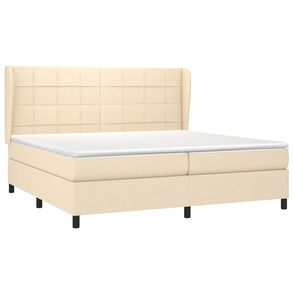 vidaXL &Kappa;&rho;&epsilon;&beta;ά&tau;&iota; Boxspring &mu;&epsilon; &Sigma;&tau;&rho;ώ&mu;&alpha; &Kappa;&rho;&epsilon;&mu; 200x200 &epsilon;&kappa;. &Upsilon;&phi;&alpha;&sigma;&mu;ά&tau;&iota;&nu;&omicron;