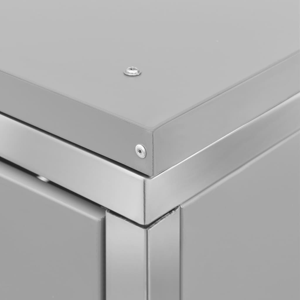 vidaXL Πλαίσιο Κάδων Απορρ. Διπλό με Ρόδες 138x77,5x112,5 εκ Αν. Ατσα.