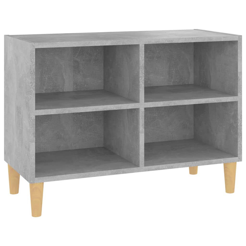vidaXL Έπιπλο Τηλεόρασης Γκρι Σκυρ. 69,5x30x50εκ με Μασίφ Ξύλινα Πόδια