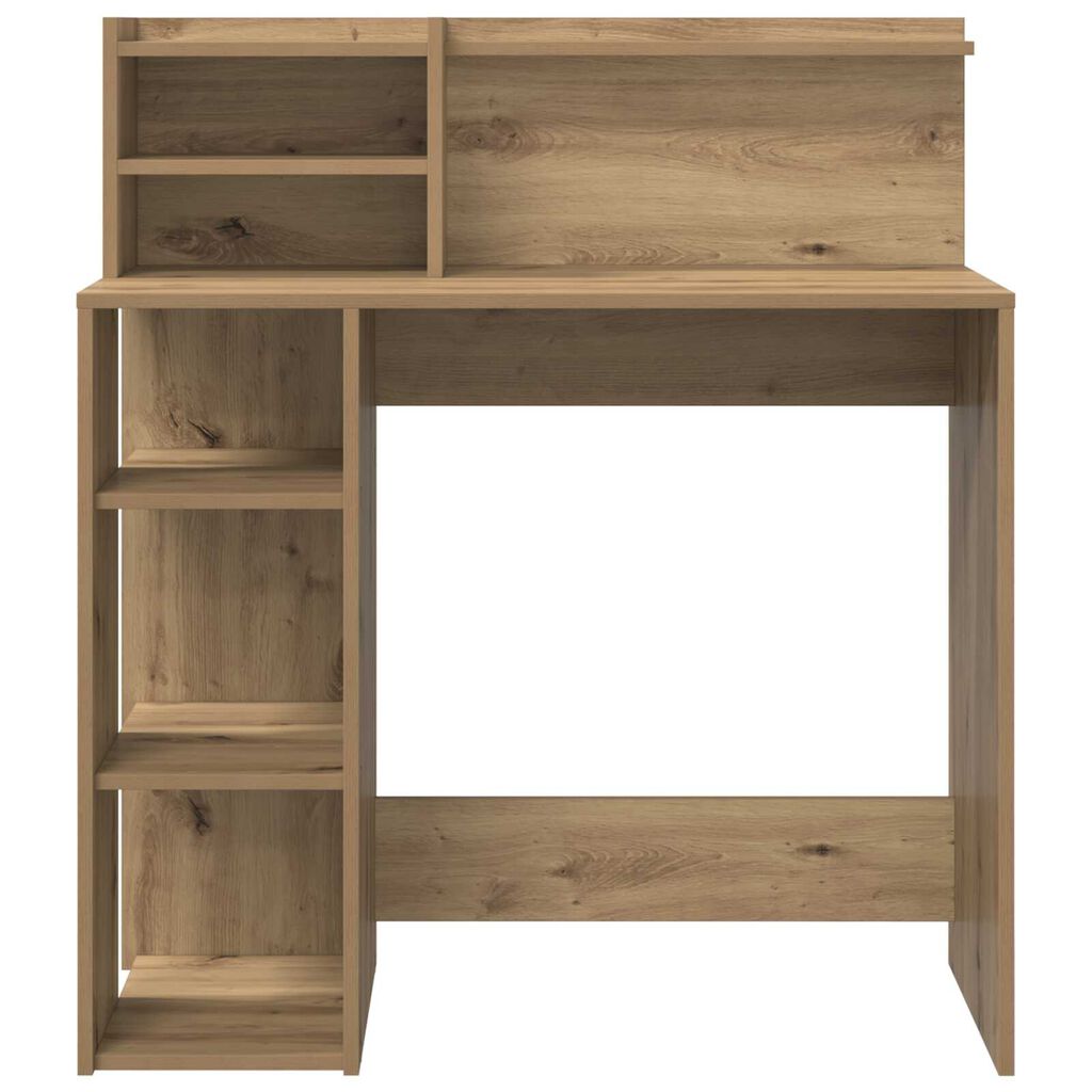 vidaXL Γραφείο με Αποθήκη Καστανός Δρυς 90x48x101.5 εκ. Επεξεργασμένο ξύλο