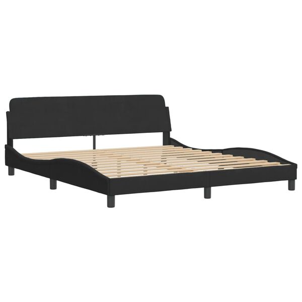 vidaXL Κρεβάτι με Στρώμα Μαύρο 180x200 εκ. Βελούδινο