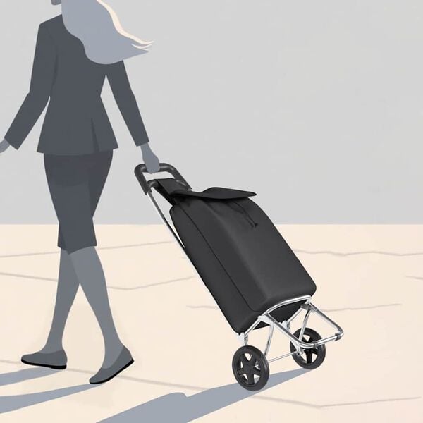 vidaXL Καρότσι Αγορών Μαύρο 35 x 28 x 92 εκ. Ύφασμα Oxford