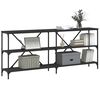 vidaXL Τραπέζι Κονσόλα Μαύρο 180 x 30 x 75 εκ. Επεξεργ. Ξύλο/Σίδηρος