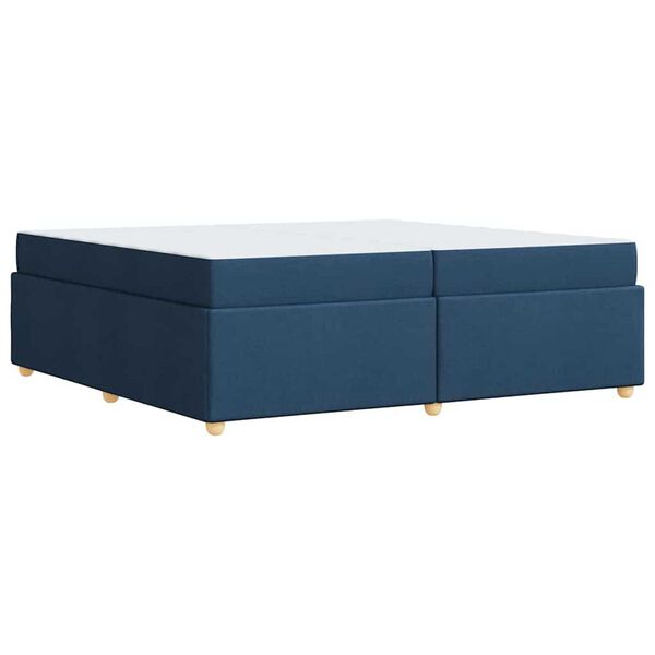 vidaXL Σκελετός Κρεβατιού με στρώμα Μπλε 200 x 200 cm ύφασμα