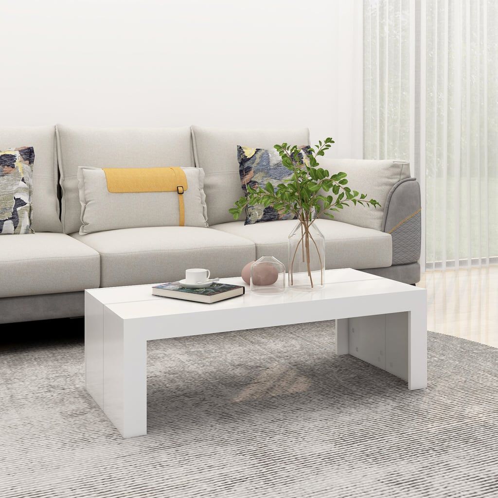 vidaXL Τραπεζάκι Σαλονιού Λευκό 110 x 50 x 35 εκ. από Μοριοσανίδα