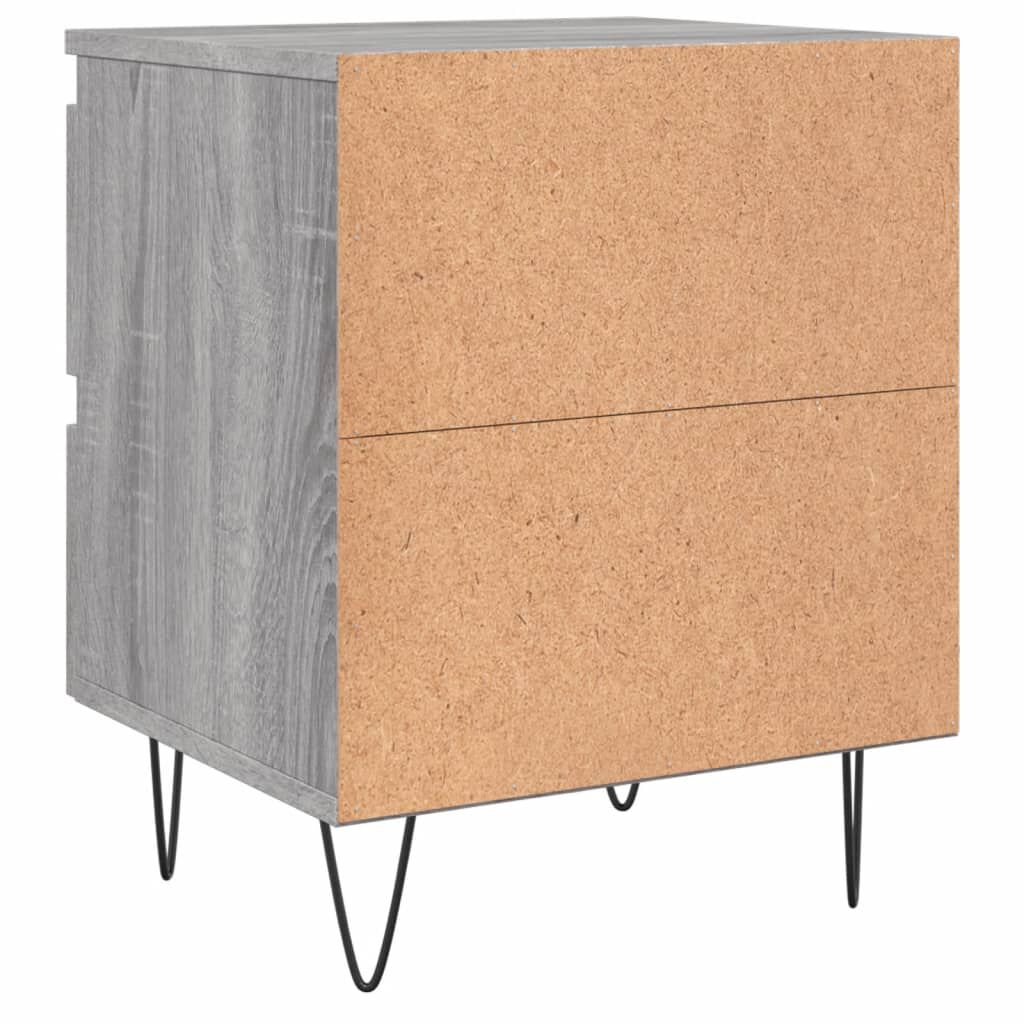 vidaXL Κομοδίνα 2 τεμ. Γκρι Sonoma 40x35x50 εκ. από Επεξεργασμένο Ξύλο