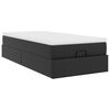 vidaXL Οθωμανικό κρεβάτι με στρώμα Μαύρο 80x200cm Faux Leather