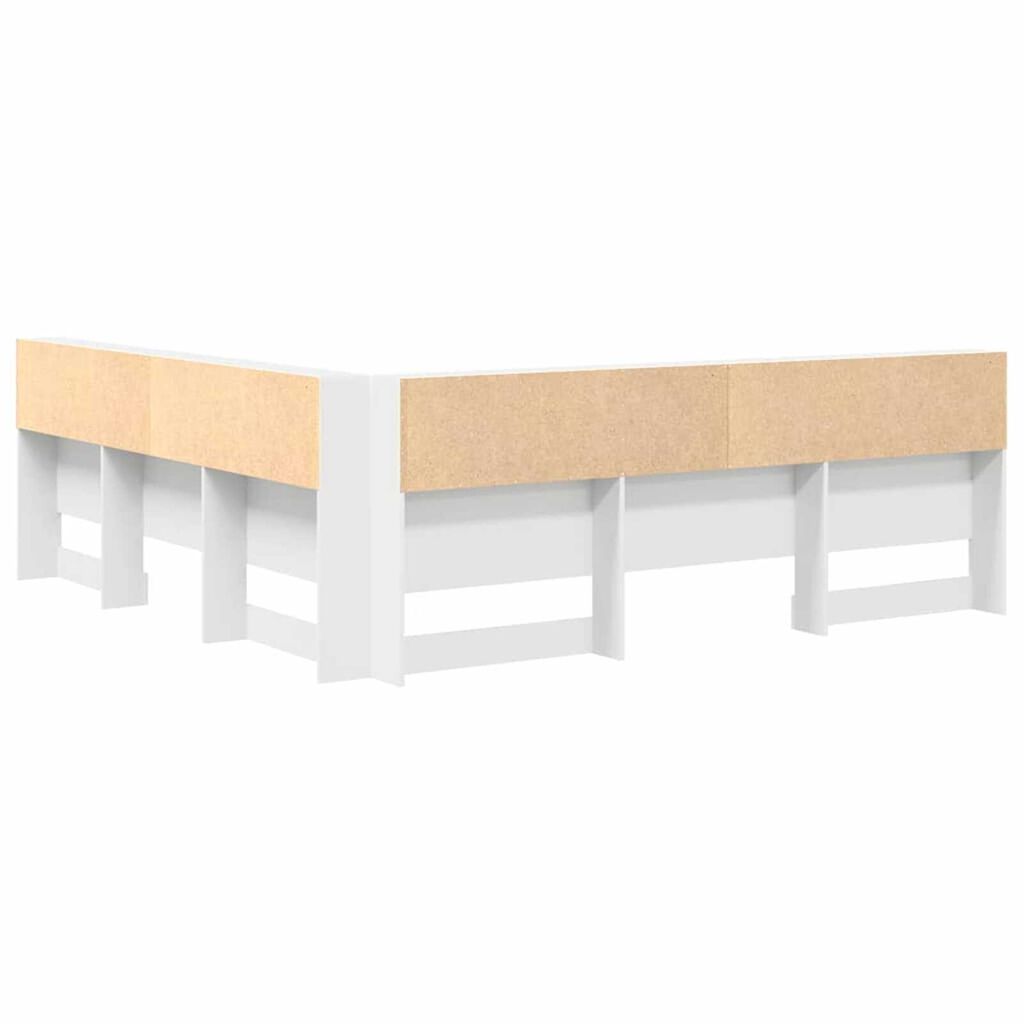 vidaXL Κεφαλάρι Αποθήκης με ράφι Λευκό 180 cm Επεξεργασμένο ξύλο