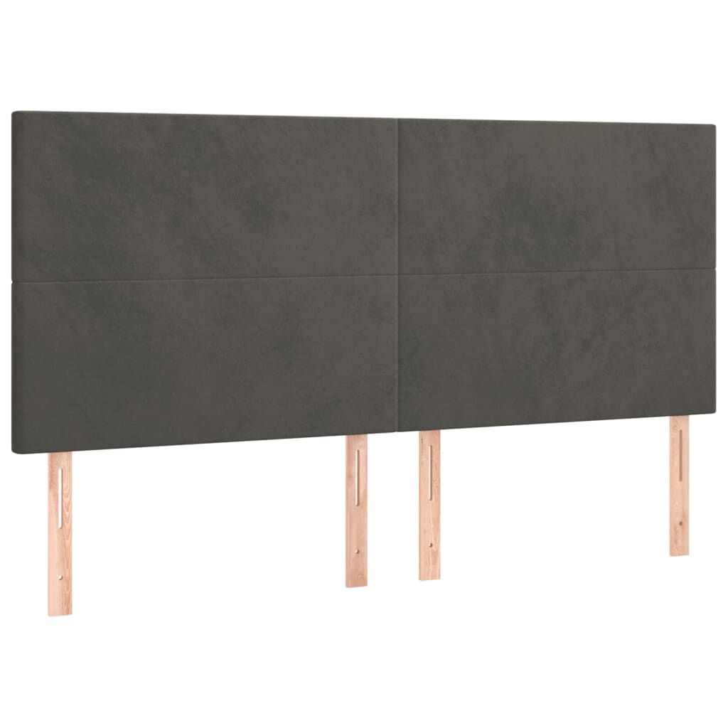 vidaXL Κρεβάτι Boxspring με Στρώμα Σκούρο Γκρι 180x200 εκ. Βελούδινο