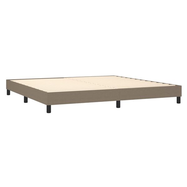 vidaXL &Kappa;&rho;&epsilon;&beta;ά&tau;&iota; Boxspring &mu;&epsilon; &Sigma;&tau;&rho;ώ&mu;&alpha; Taupe 200x200 &epsilon;&kappa;. &Upsilon;&phi;&alpha;&sigma;&mu;ά&tau;&iota;&nu;&omicron;