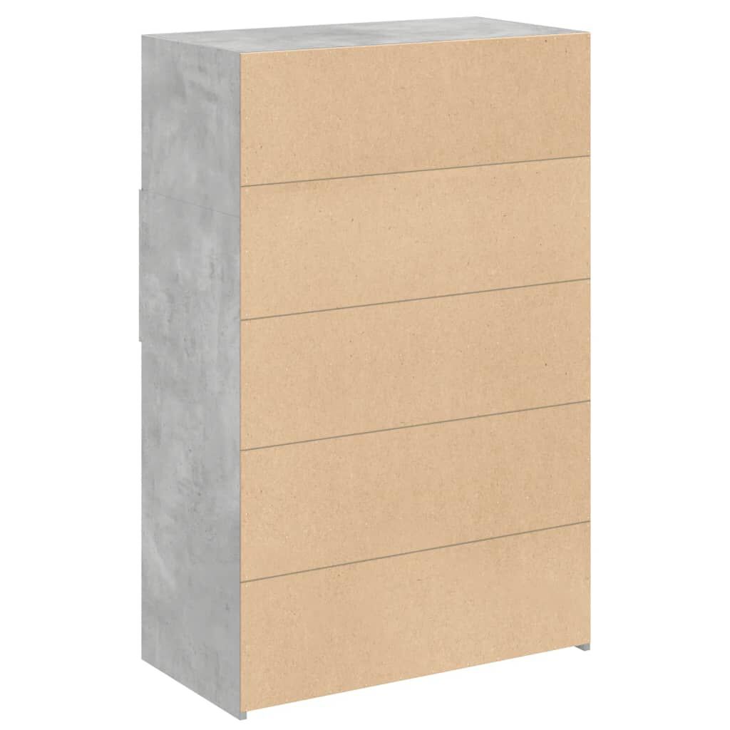 vidaXL Ντουλάπι Γκρι Σκυροδέματος 80x42,5x124 εκ. Επεξεργασμένο Ξύλο