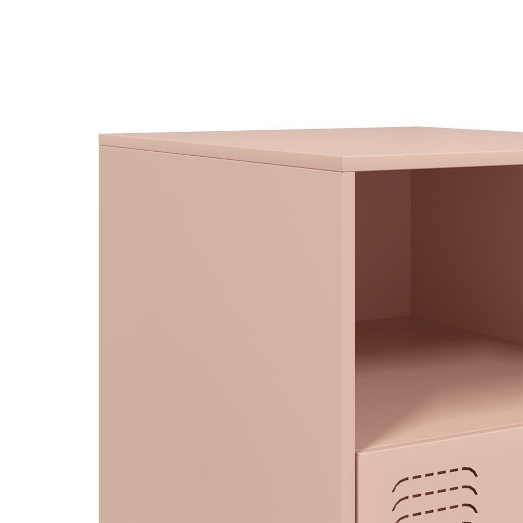 vidaXL Κομοδίνο Ροζ 34,5 x 39 x 44 εκ. από Χάλυβα