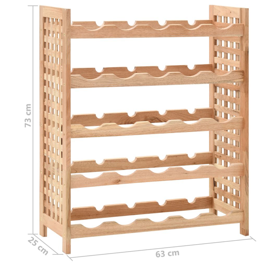 vidaXL Κάβα Κρασιών για 25 Μπουκάλια 63x25x73 εκ. Μασίφ Ξύλο Καρυδιάς