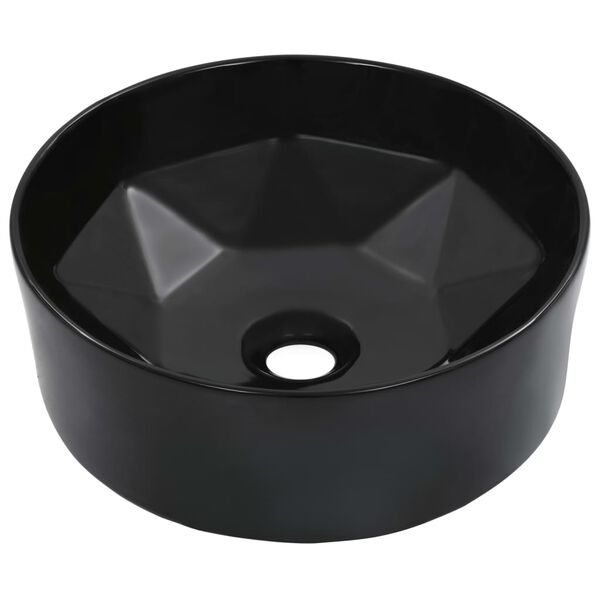 vidaXL Νιπτήρας Μαύρος 36 x 14 εκ. Κεραμικός