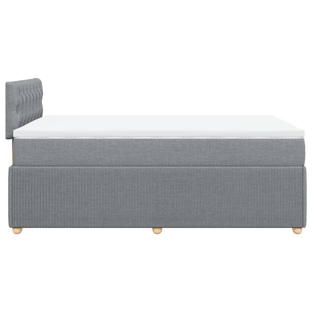 vidaXL Κρεβάτι Boxspring με Στρώμα Ανοιχτό Γκρι 120x200 εκ. Υφασμάτινο
