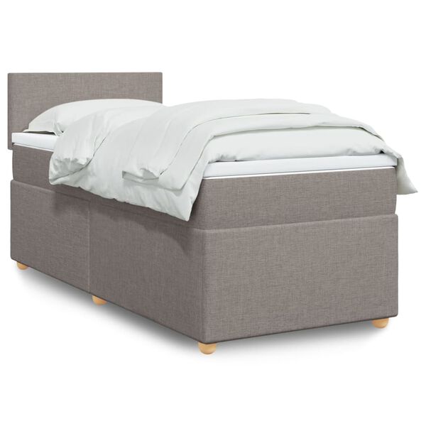 vidaXL &Kappa;&rho;&epsilon;&beta;ά&tau;&iota; Boxspring &mu;&epsilon; &Sigma;&tau;&rho;ώ&mu;&alpha; Taupe 80x200 &epsilon;&kappa;. &Upsilon;&phi;&alpha;&sigma;&mu;ά&tau;&iota;&nu;&omicron;