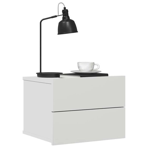 vidaXL Κομοδίνο Λευκό 40 x 30 x 30 εκ. από Επεξ. Ξύλο