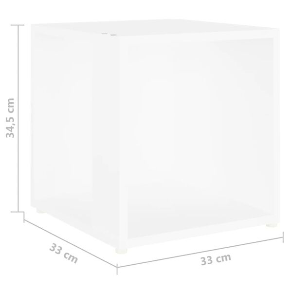 vidaXL Τραπέζι Βοηθητικό Λευκό 33 x 33 x 34,5 εκ. από Επεξ. Ξύλο