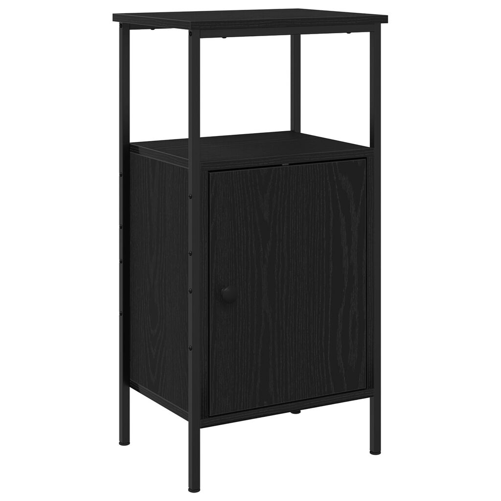 vidaXL Κομοδίνα 2 τεμ Μαύρη Δρυς 41x31x80 εκ Κατασκευασμένο Ξύλο