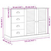 vidaXL Μπουφές με Συρτάρια VIGO Γκρι 113x40x75 εκ. Μασίφ Ξύλο Πεύκο