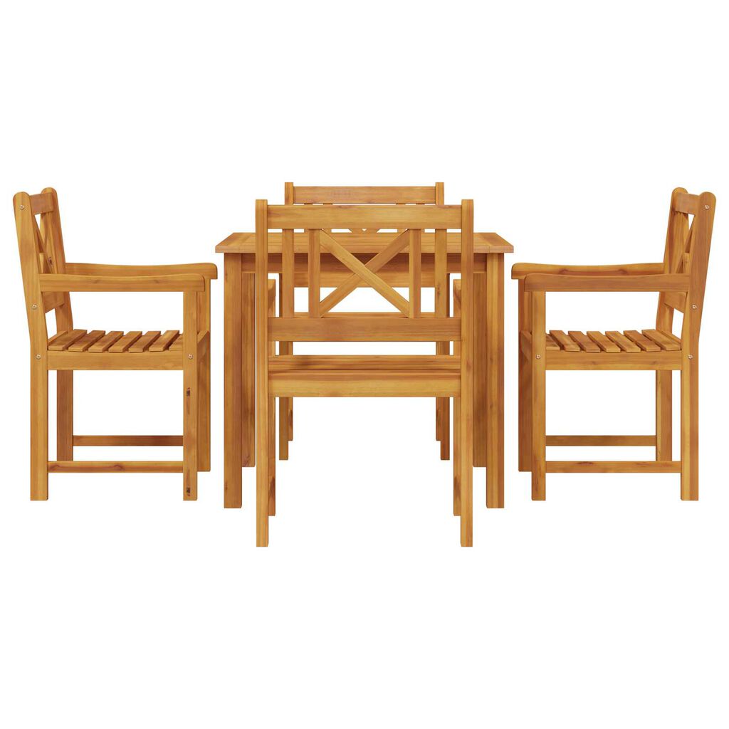 vidaXL Σέτ φαγητού για κήπο 5 pcs Καφέ Μασίφ ξύλο ακακίας
